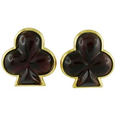 Yves Saint Laurent YSL Vintage Club Clip-On Earrings