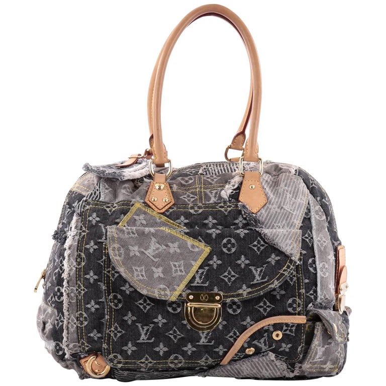 Louis Vuitton Gray Monogram Denim Patchwork Bowly Bag