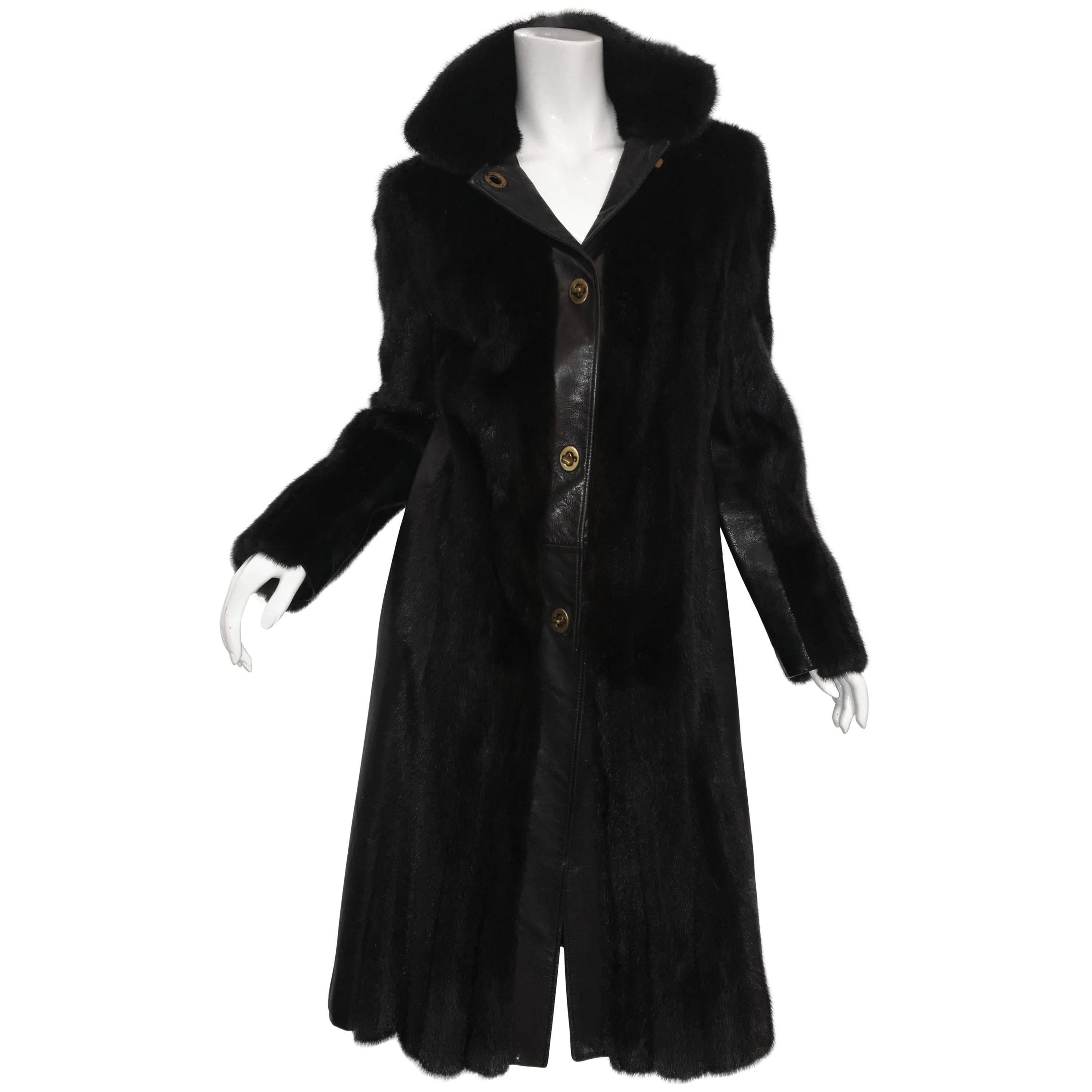J Mendel Leather Fur Coat