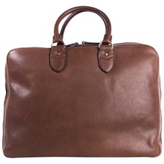 Brunello Cucinelli Classic Solid Brown Leather Messenger Bag