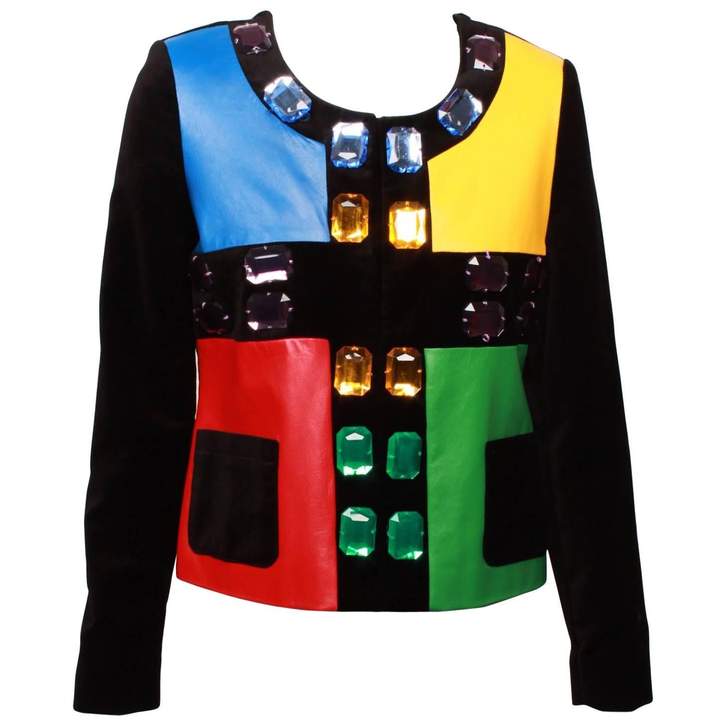 Jean De Castelbajac Mondrian Color blocked Jacket with Jewels  -Original Tags