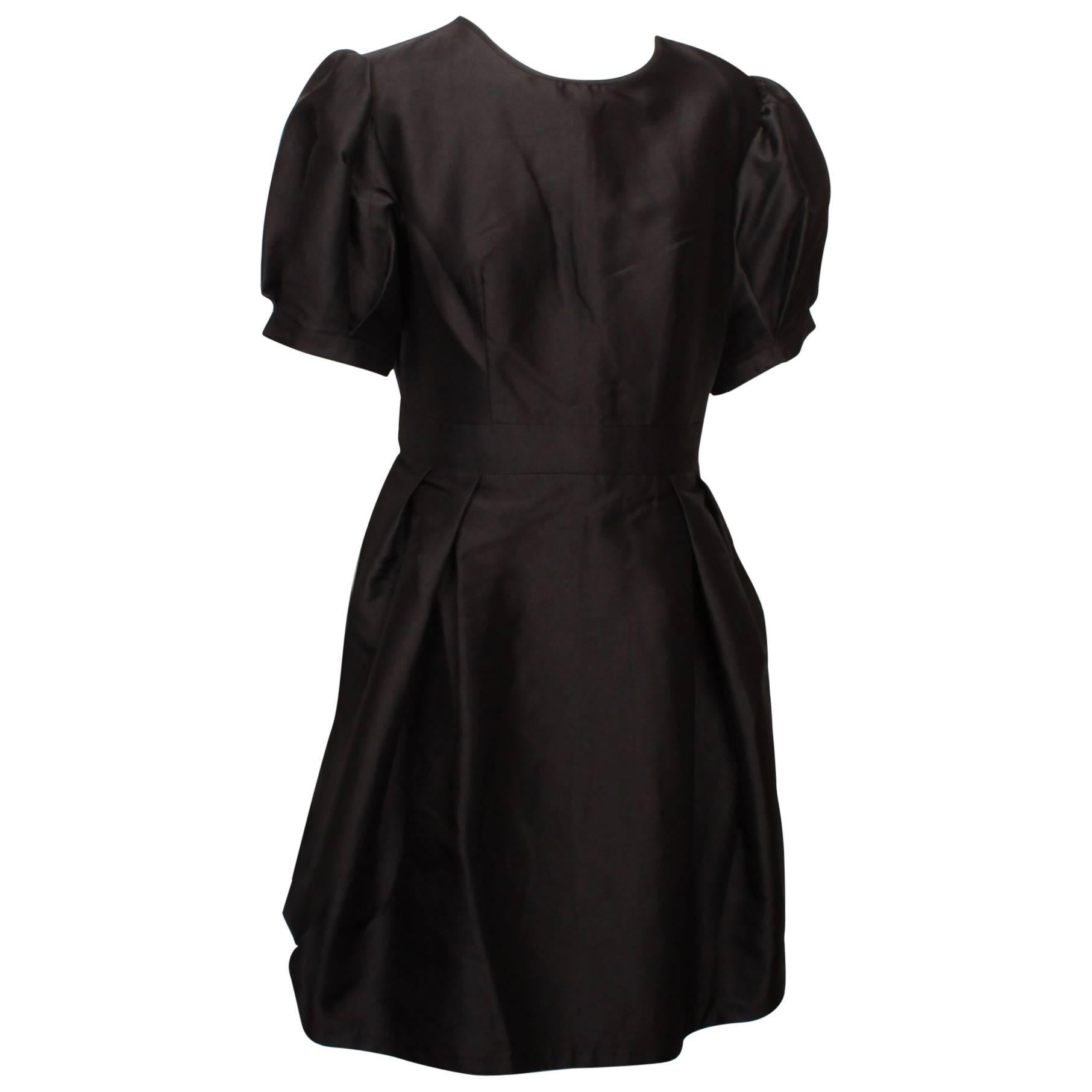 Christian Dior Black Silk Satin Party Dress