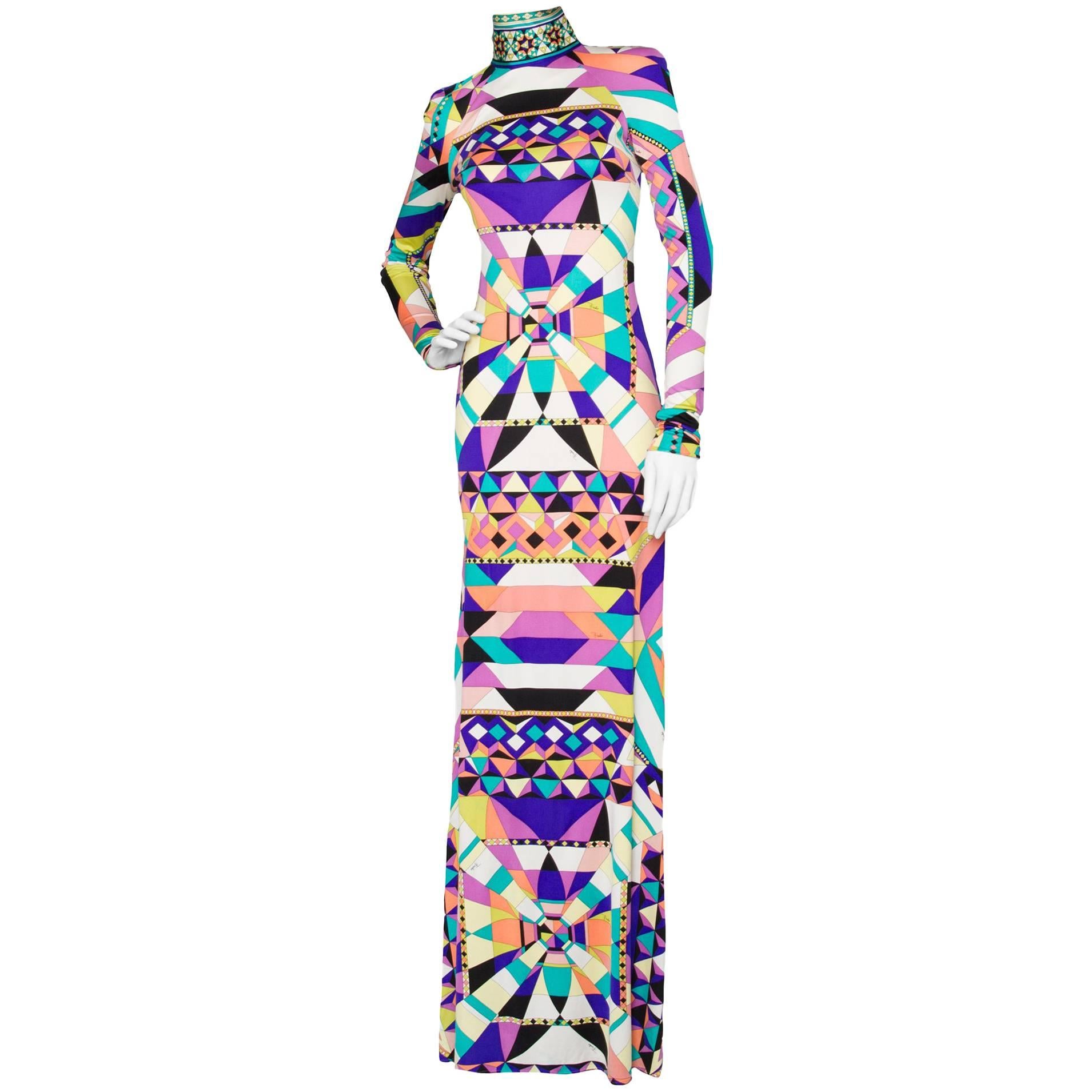 A Vintage Emilio Pucci Silk Jersey Maxi Dress 