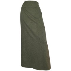 Jean Louis Scherrer Sage Cashmere Maxi Skirt Size 8/10.