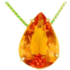 32.8 Carat Glittering Citrine Sterling Silver Pendant