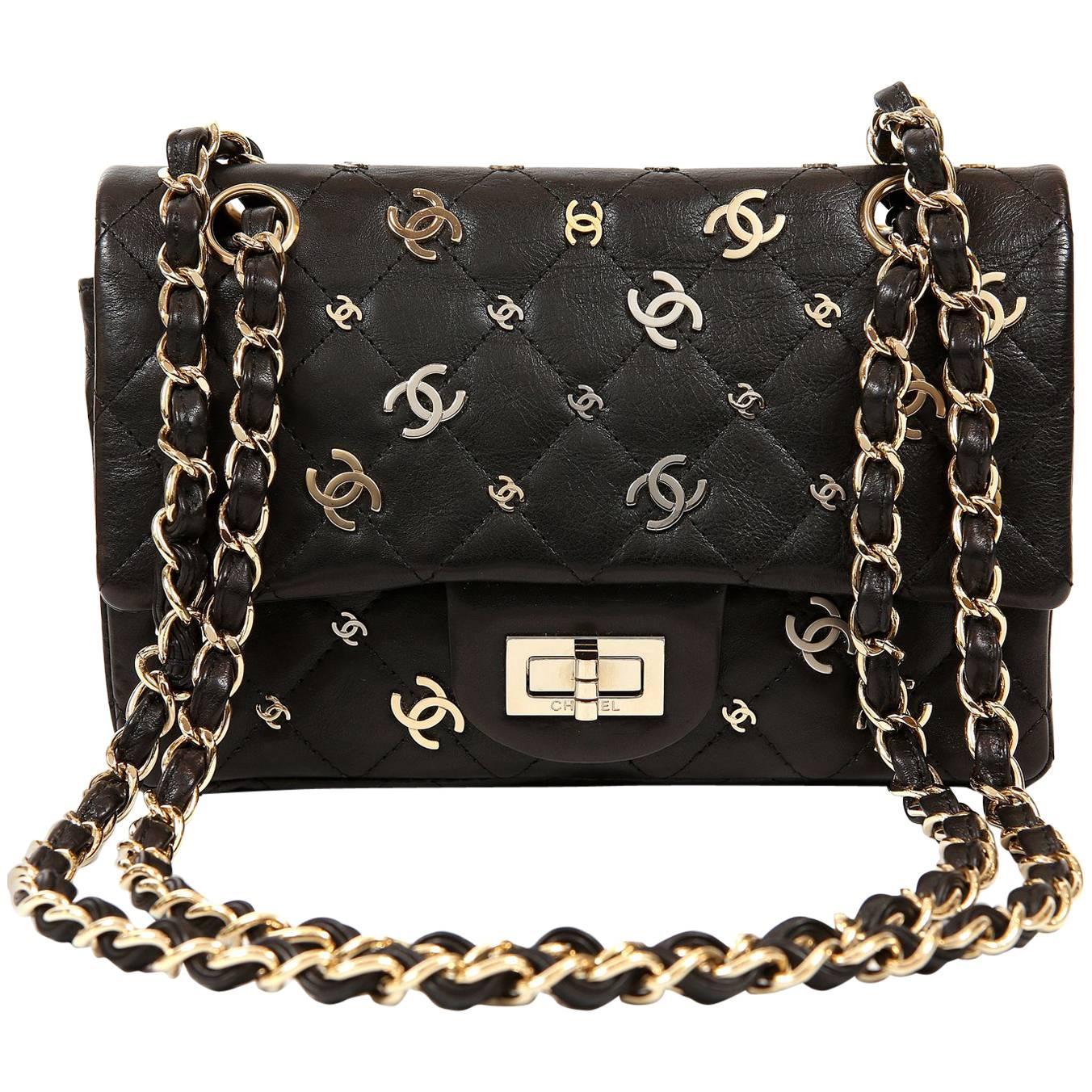 Chanel Black Calfskin Small CC Punk 2.55 Reissue Bag