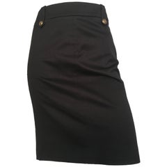 Gucci Black Cotton Pencil Skirt Size 10 / 42.