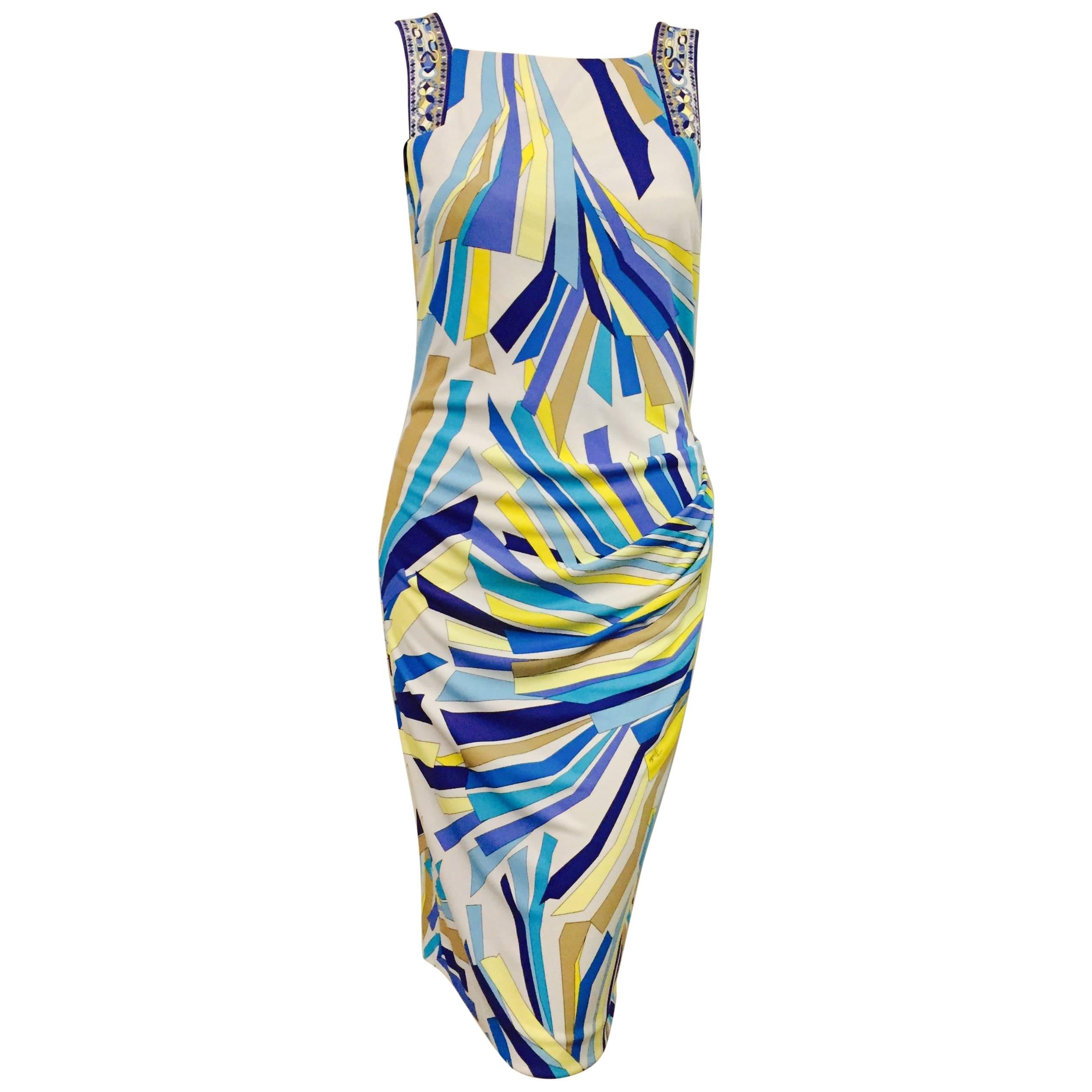 Exotic Emilio Pucci Abstract Print Sleeveless Sheath NWT