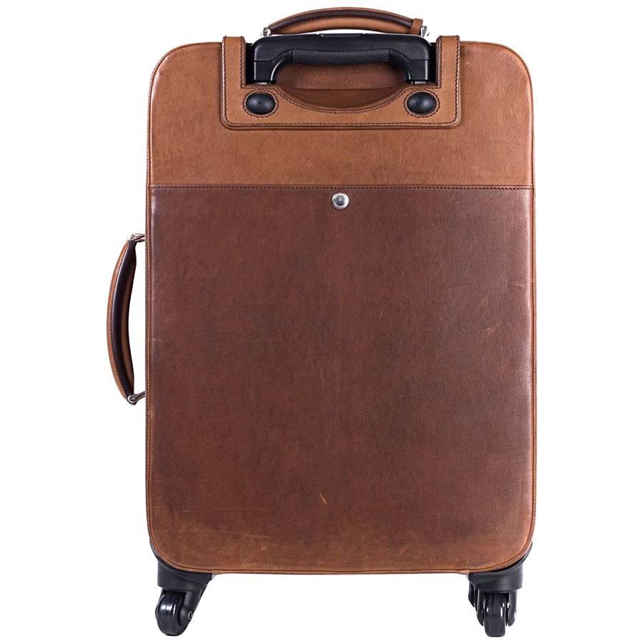 Brunello Cucinelli Men's Brown Leather Trolley Bag For Sale