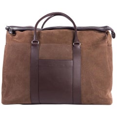 Brunello Cucinelli Men's Brown Buffalo Leather Weekender Bag