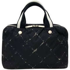 Chanel Travel Line Black and White Nylon Waterproof Hand Bag