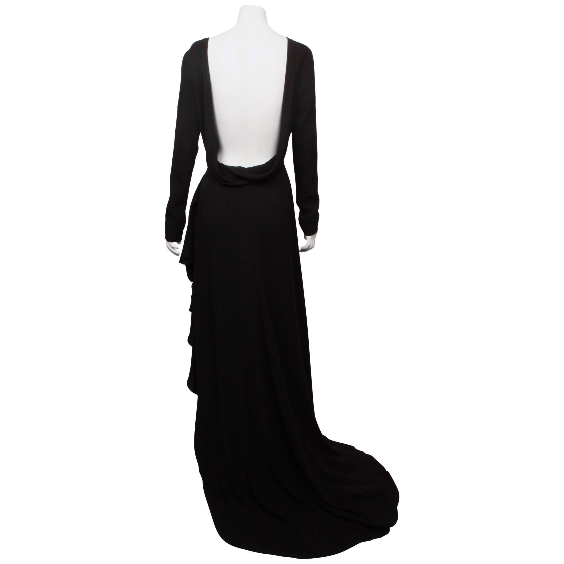Black Maxi Dress - Long Sleeve Dress - Cutout Backless Dress - Lulus