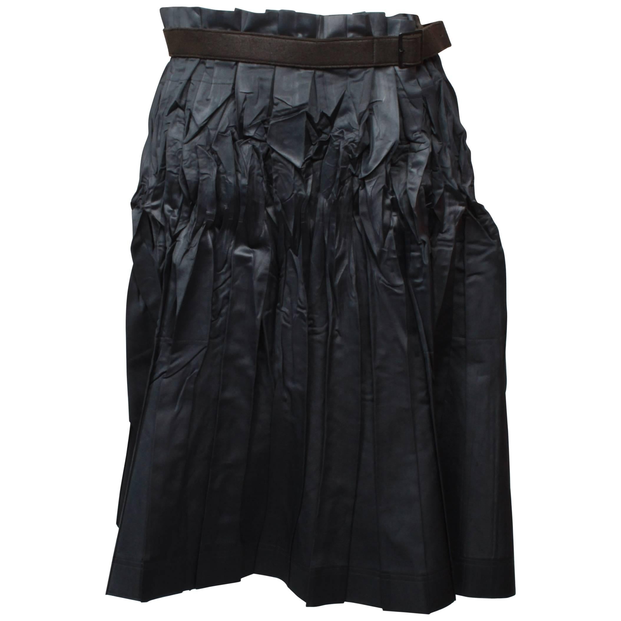 Issey Miyake Crumpled Pleated Wrap Skirt  M