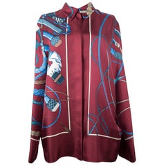 Hermes Bordeaux Color size 38 Silk Shirt