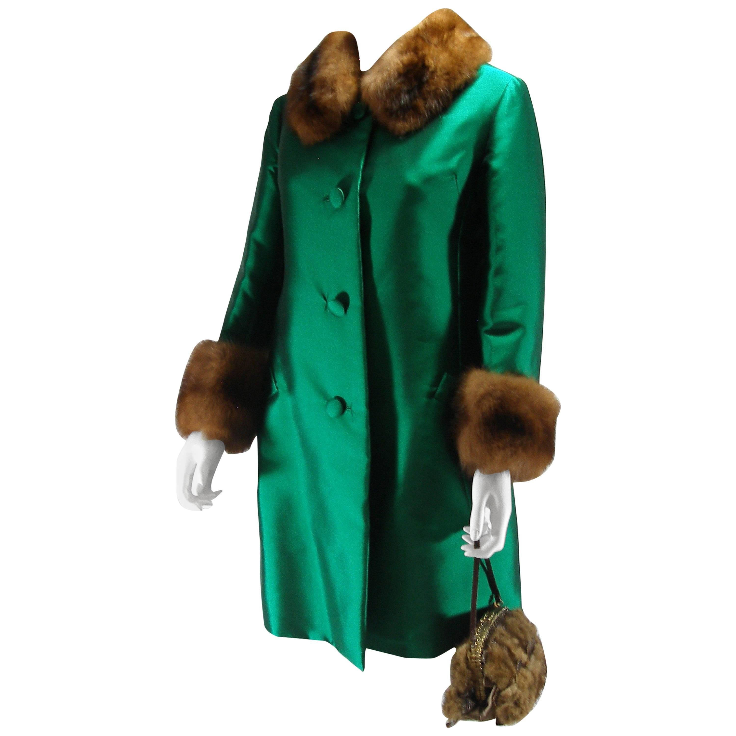 Christian Dior Vintage Coat Piéce Unique Size 10 - 12 US, Circa 1950s - 1960s