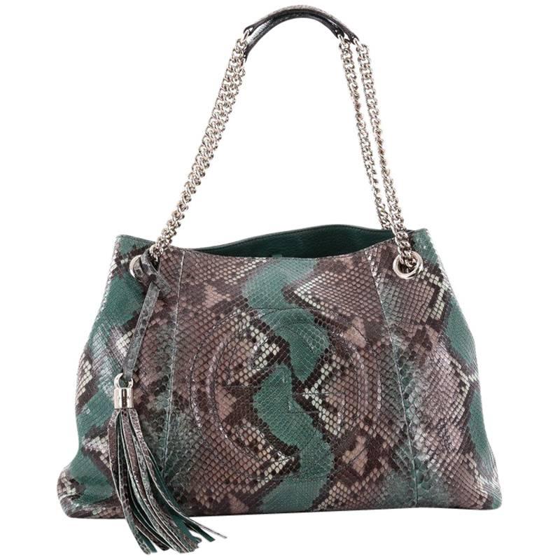Gucci Soho Chain Strap Shoulder Bag Python Medium