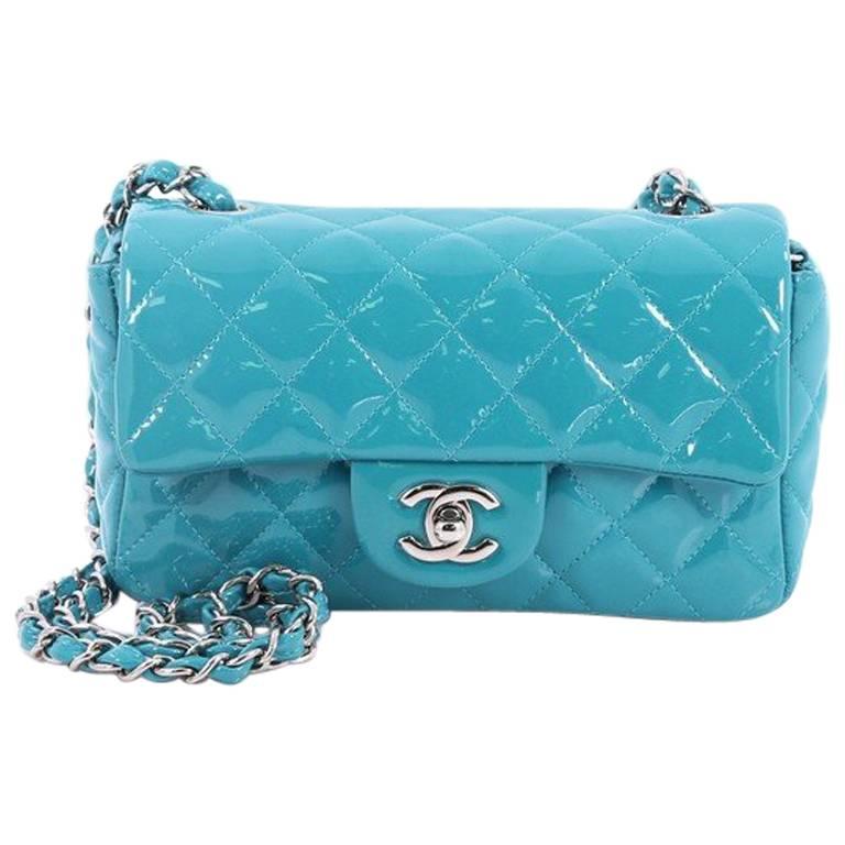 Chanel Classic Single Flap Bag Quilted Patent Mini at 1stDibs