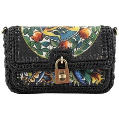 Dolce & Gabbana Miss Dolce Shoulder Bag Raffia and Leather Small