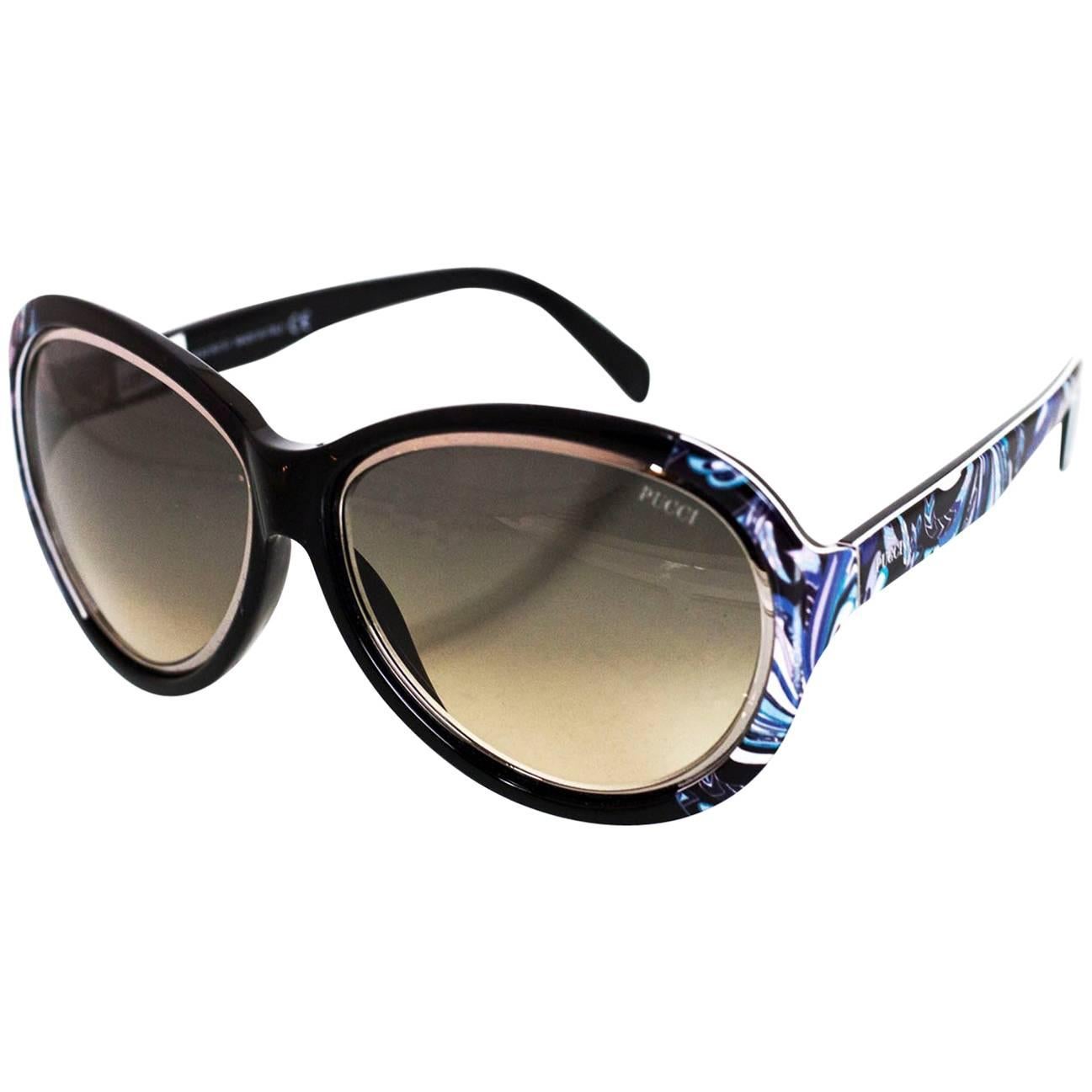 Emilio Pucci Black, Blue & Purple Sunglasses