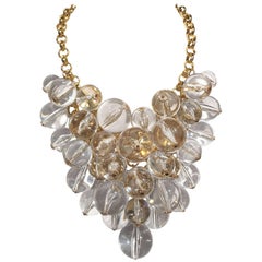 Courreges Paris Lucite Pools of Light Ball Couture Bib Statement Necklace