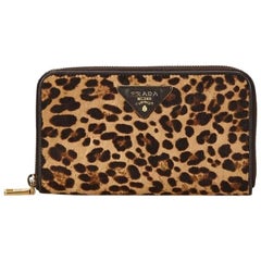 Multicolor Prada Leopard-Print Pony Hair Wallet