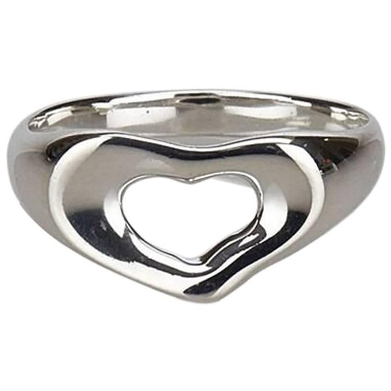 Sterling Silver Tiffany & Co. Open Heart Ring