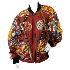 Iconique bombardier japonais Daimyo réversible Hermès des années 1980
