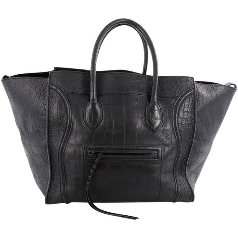 Celine Phantom Handbag Crocodile Embossed Leather Large at 1stDibs ...