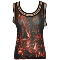 Jean Paul Gaultier Stretch Racer's Back with Stripe Accent Tank Top