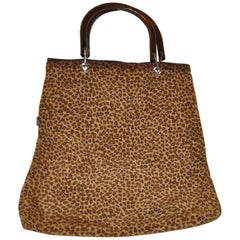 Bottega Veneta Reversible Black and Leopard Print Tote