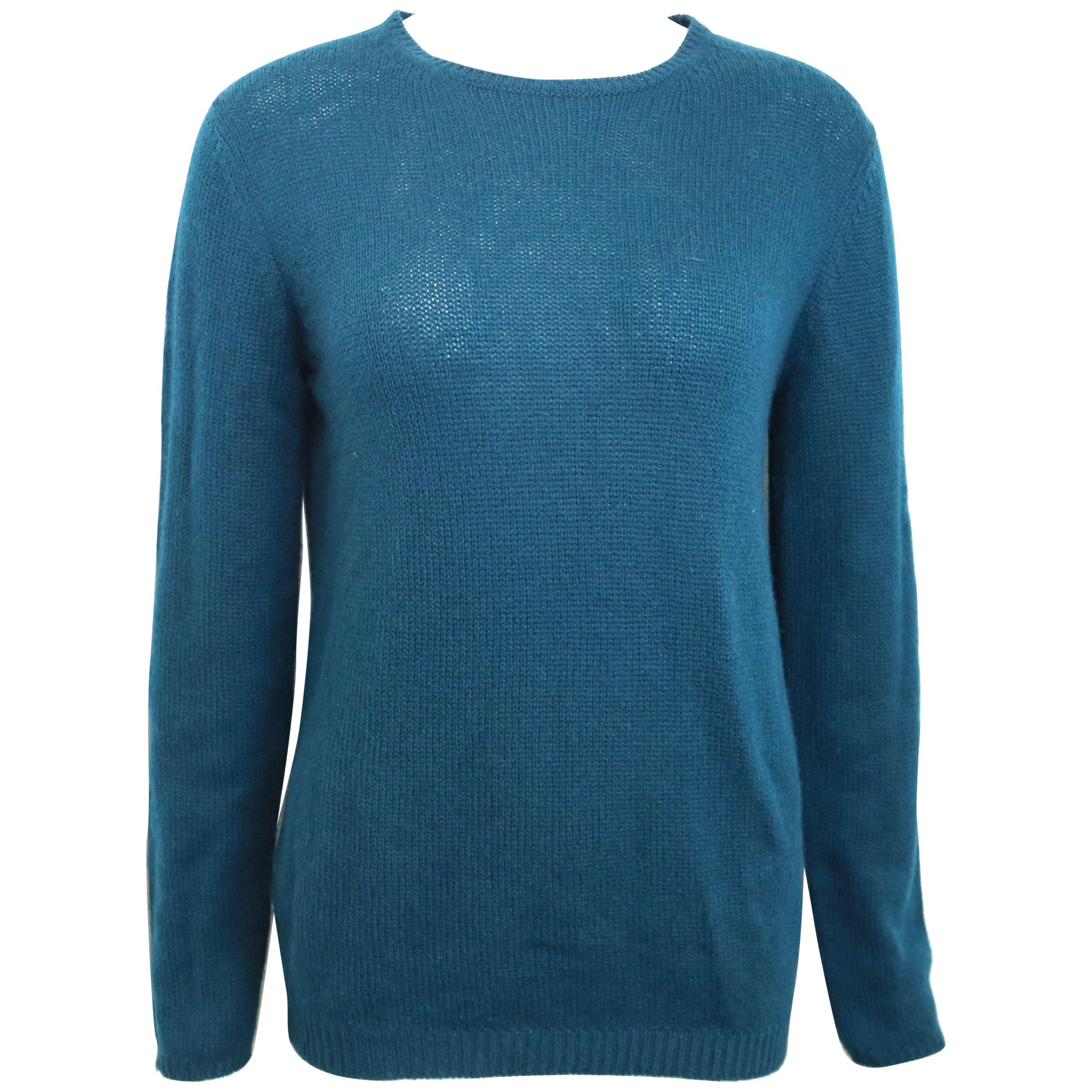 Prada 90er Jahre Teal Kaschmirpullover in Blau 