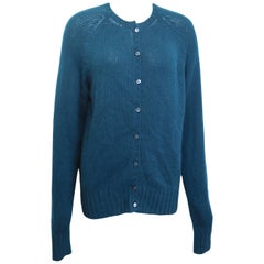 Retro 90s Prada Teal Cashmere Cardigan 