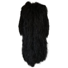 Yves Saint Laurent Black Ostrich Feather Coat circa 1970
