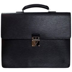 Louis Vuitton Black Epi Robusto Noir 2 Compartment Briefcase Bag