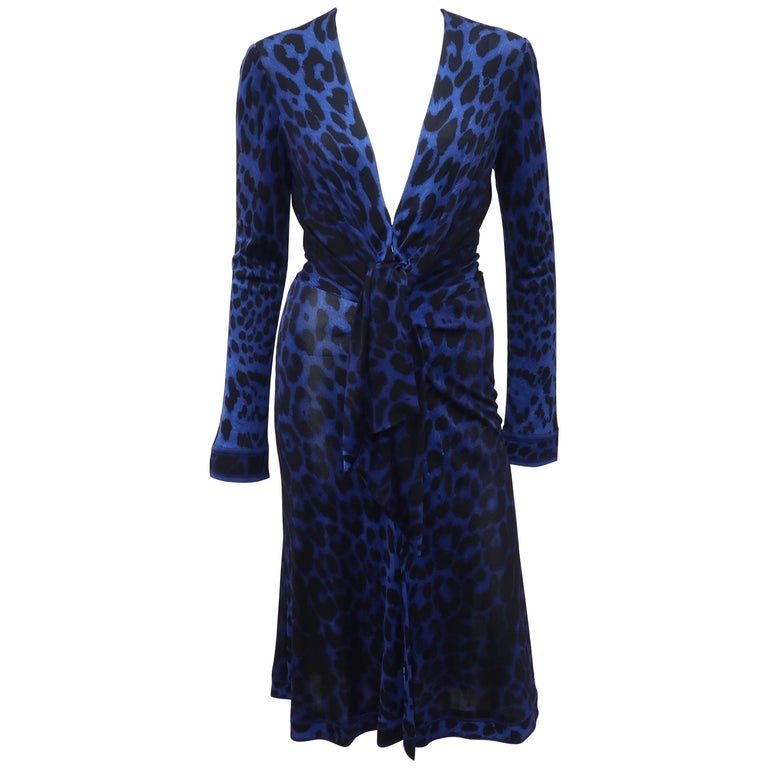 1980s Leonard Tie Bust Dress with Fish Print