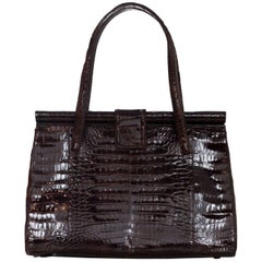 Nancy Gonzalez Brown Crocodile Shoulder Bag