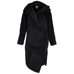 Jean Paul Gaultier Femme A-Symmetrical Black Wool Wrap Coat Sz 6