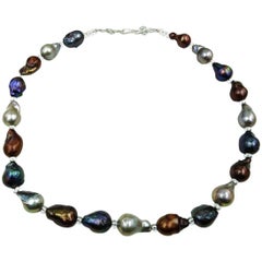  Multi Color Baroque Freshwater Pearl Necklace 