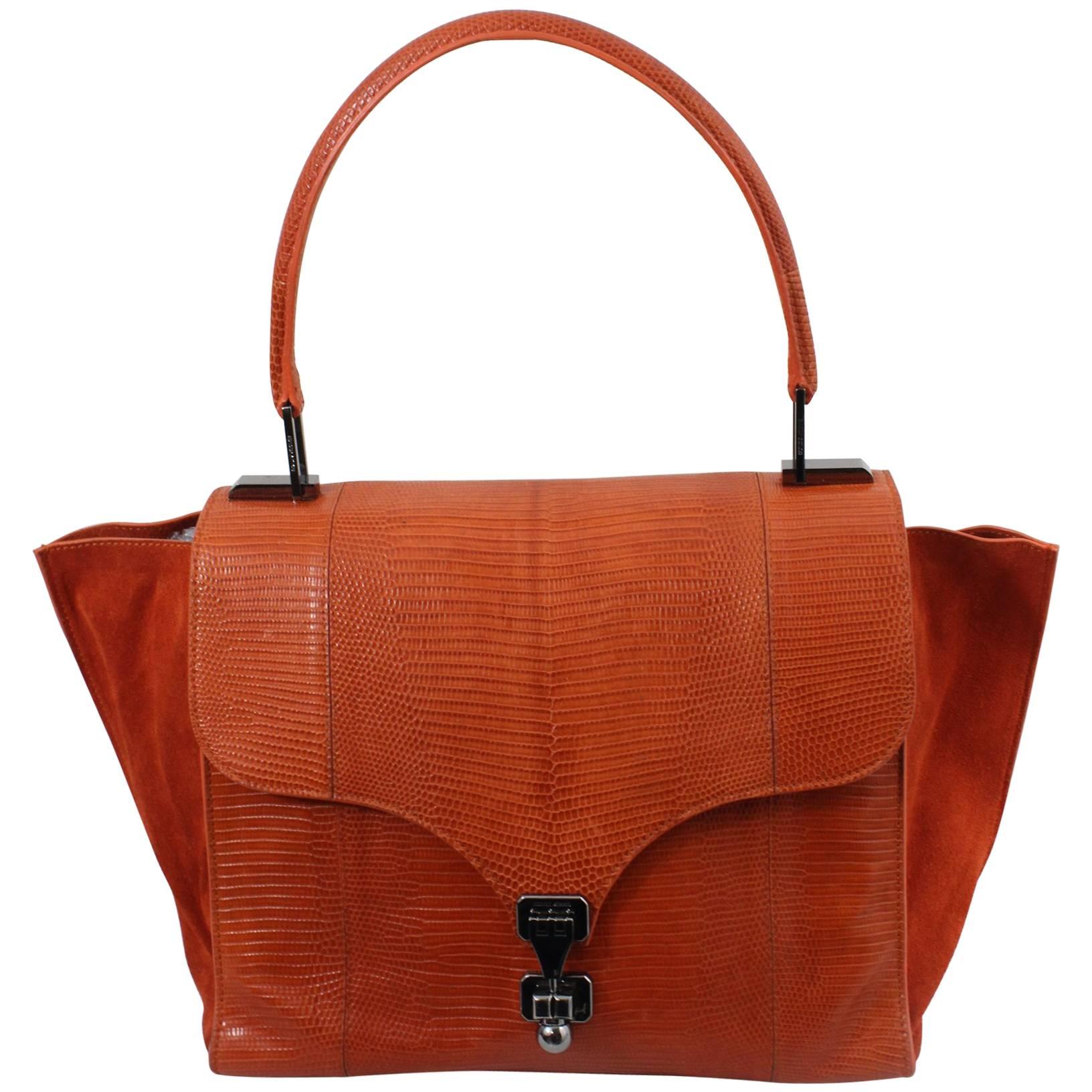 Giorgio Armani Shoulder Orange Lizard Bag