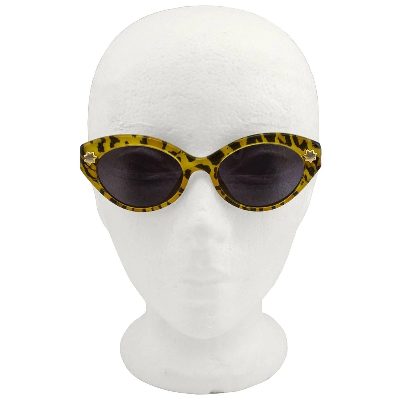 1980s Christian Lacroix Leopard Print Sunglasses 