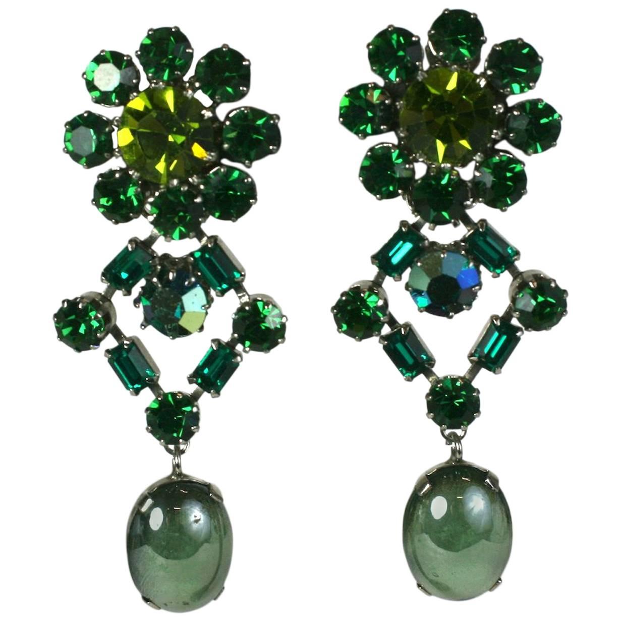 Austrian Emerald Crystal Earrings