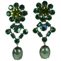 australian crystal earrings Austrian Emerald Crystal Earrings