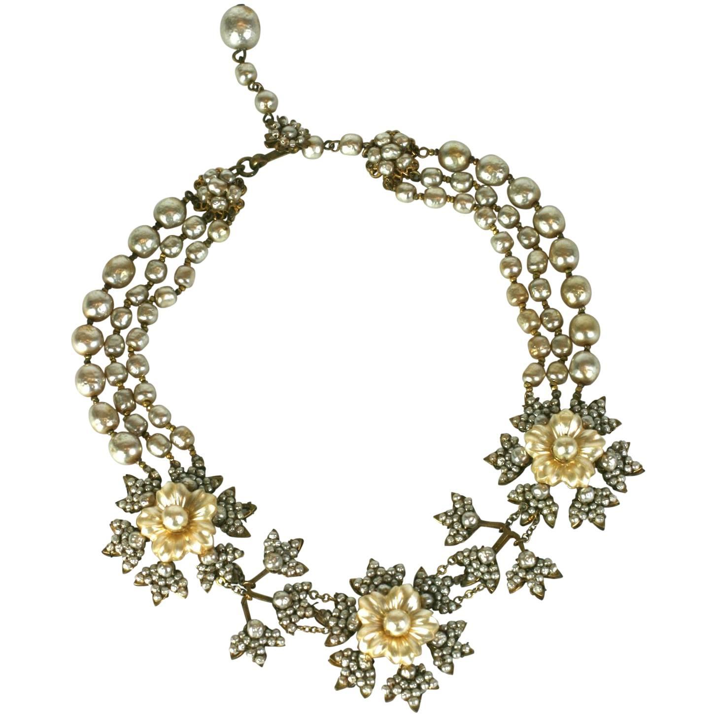 Collier à fleurs Miriam Haskell en vente