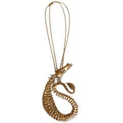 Carl Tasha Dragon Pendant Double Strand Necklace 