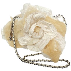 Rare Chanel Cream 3-D Camellia Flower Bag