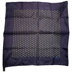 Hermes Midnight Blue pocket square  scarf with stars 