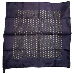 Hermes Midnight Blue pocket square scarf with stars