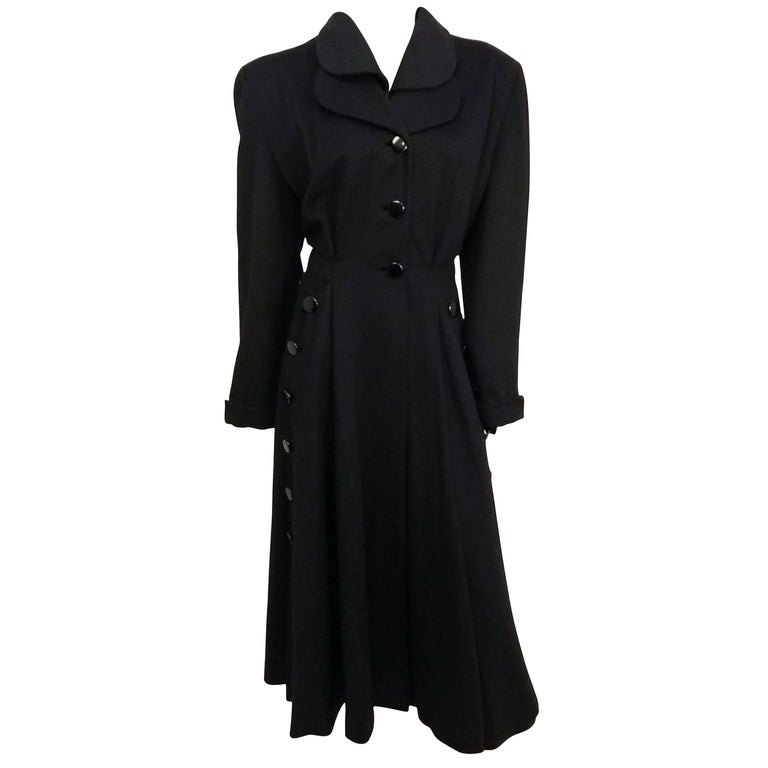3916 Anthracite High Collar Coat