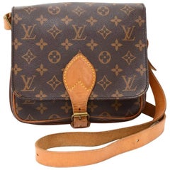 Vintage Louis Vuitton Cartouchiere MM Monogram Canvas Shoulder Bag 