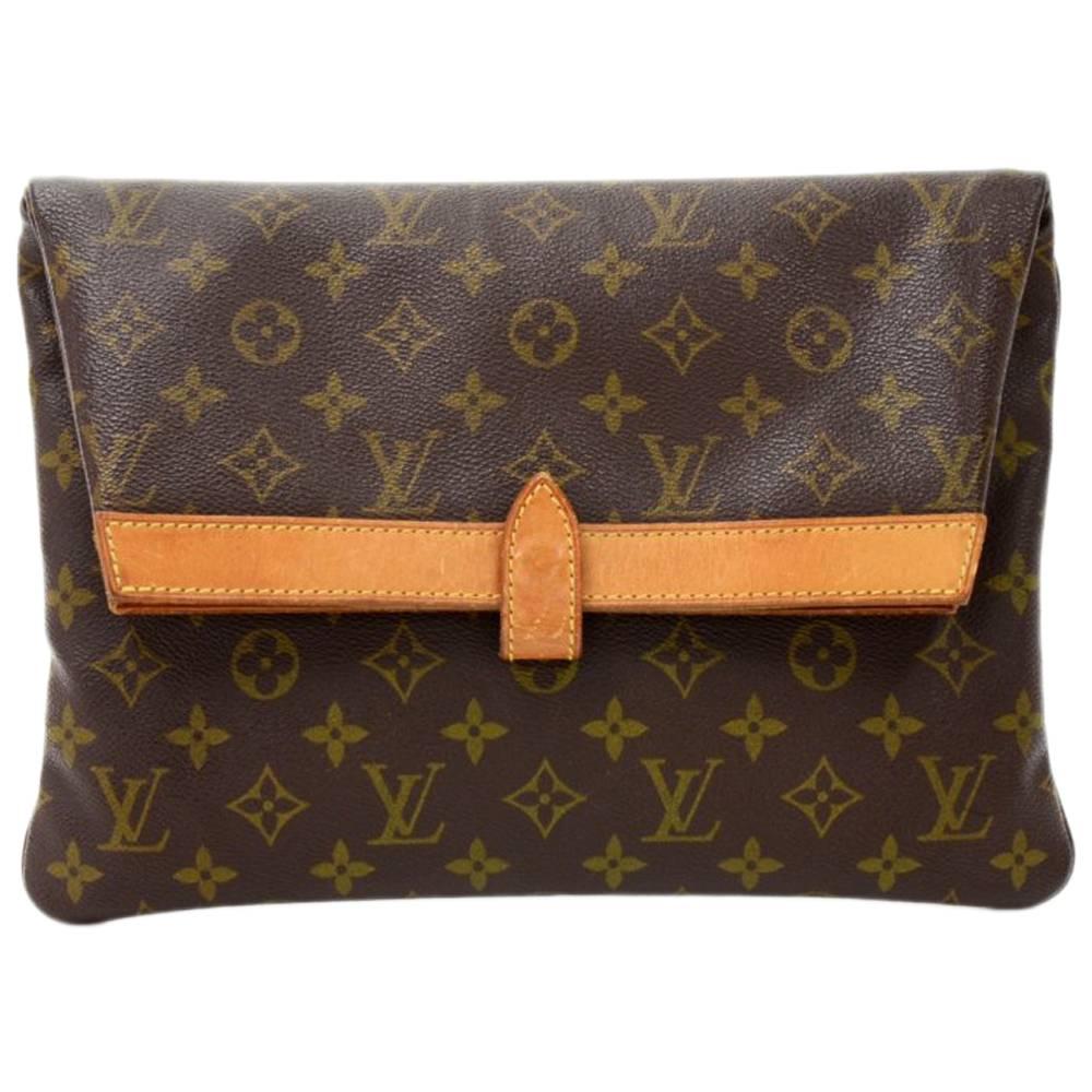 Louis Vuitton Pochette Pliant Monogram Canvas Envelope Clutch Bag 